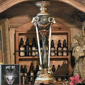 Egyptian Styled, "Rams", Tall Candle Holder